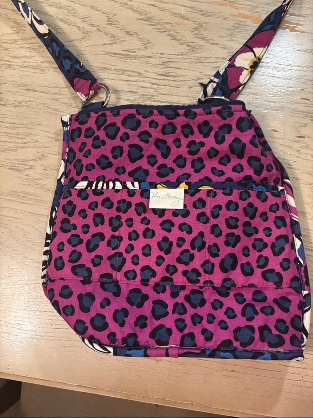 Vera Bradley Floral Quilted Crossbody - Navy, Purple & Yellow - Picture 3 of 7